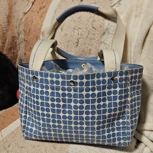 Kate Spade Blue and Cream Patterned Tote